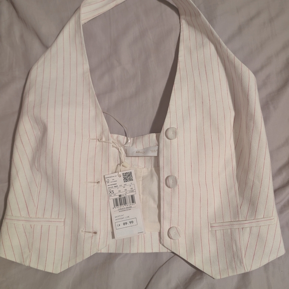 Mango Tops - Mango Pinstripe Halter Vest